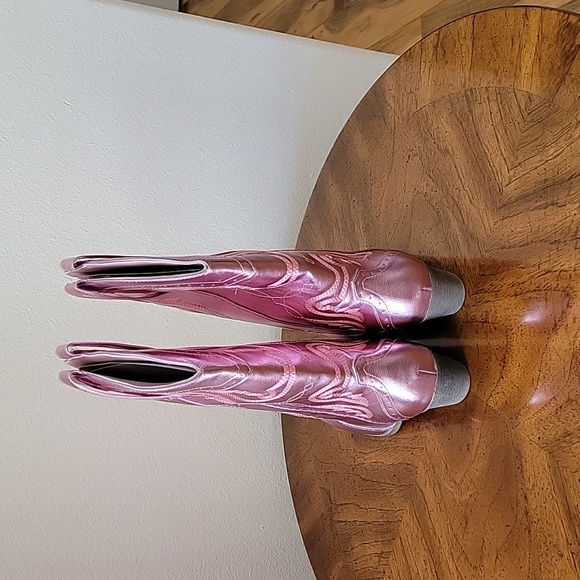 TRUE CRAFT Metalic Pink Western Boots, 8M, NIB - Picture 9 of 16